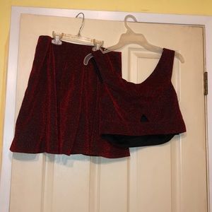 Red skirt set